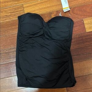 Anne Cole Black One Piece Swimsuit with Gathered Bust